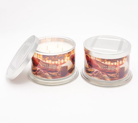 As Is HomeWorx by Slatkin & Co. S/2 Sweater Weather Candles