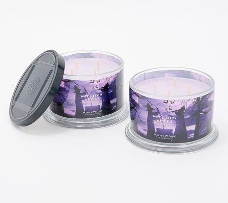 As Is HomeWorx by Slatkin & Co. S/2 Witch'sSpell Candles