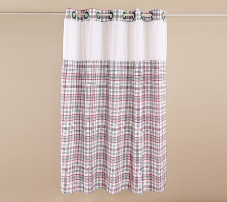 As Is Hookless Print or Solid Shower Curtain w/ Window&Liner