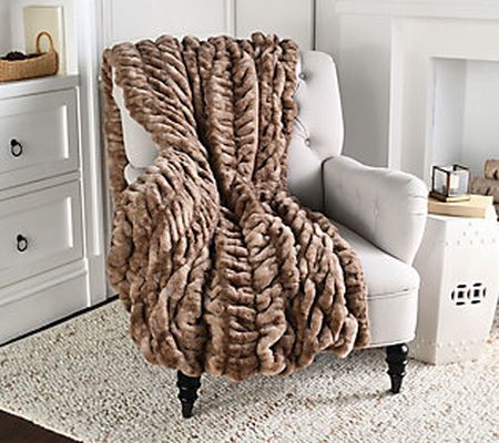As Is Hotel duCobb Luxury Ruched Faux Fur Throw by Dennis