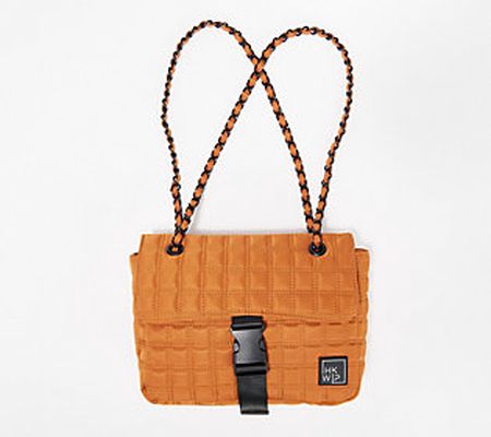 As Is IHKWIP_Quilted Flap ConvertibleShoulder Bag w/ChainStrp