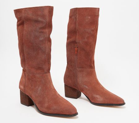 As Is INTENTIONALLY BLANK Leather or Suede Heeled Boots