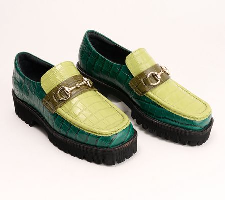 As Is INTENTIONALLY BLANK Leather Platform Loafers- HK 2