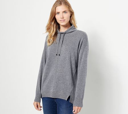 As Is Isaac Mizrahi Live  Cashmere Funnel Neck Sweater