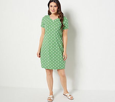 As Is Isaac Mizrahi Live] Regular Painterly PolkaDot Dress