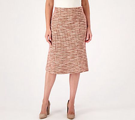 As Is Isaac Mizrahi Live! Regular Tweed Flute Pencil Skirt