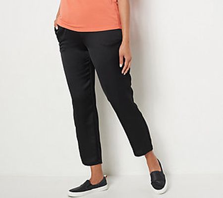 As Is J Jason Wu Petite Woven Satin Tapered Ankle Pants
