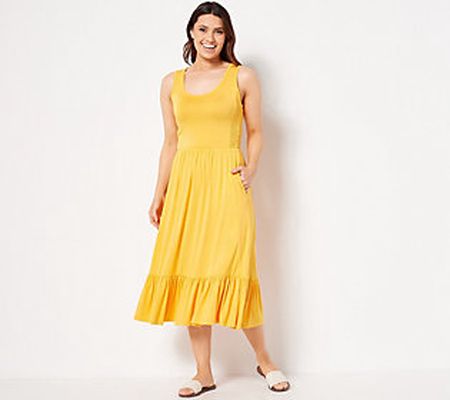 As Is J Jason Wu Reg. Solid or Tie Dye KnitRuffle Midi