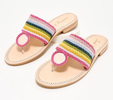 As Is Jack Rogers Signature Jacks Rope Thong Sandals