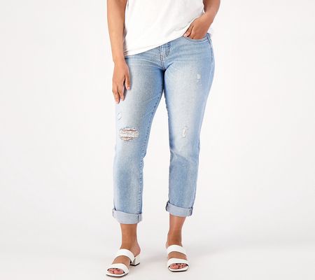 As Is JAG Carter Girlfriend Jeans with Cuff- Calm Blue