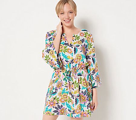 As Is Jantzen Woven Printed Cover-Up Tunic Dress