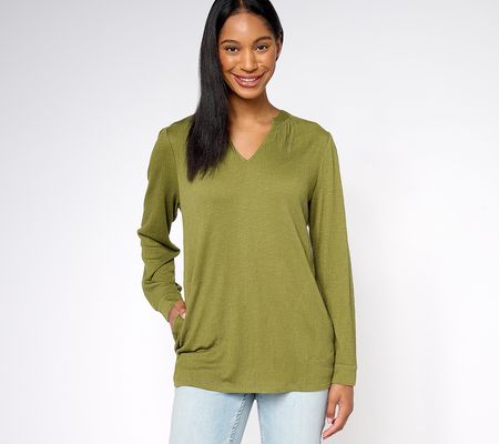 As Is Joan Rivers Crinkle Knit Tunic with Pockets