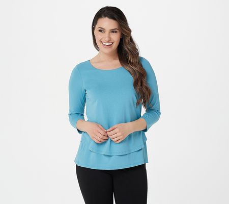 As Is Joan Rivers Double Layer Jersey KnitTop