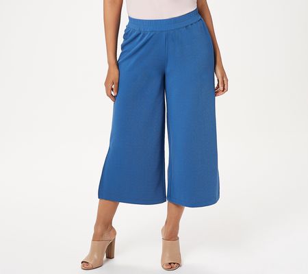 As Is Joan Rivers Petite Textured KnitPull-onGaucho Pants