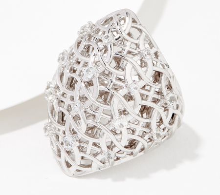 As Is JUDITH Collection LATTICE White Sapphire Ring