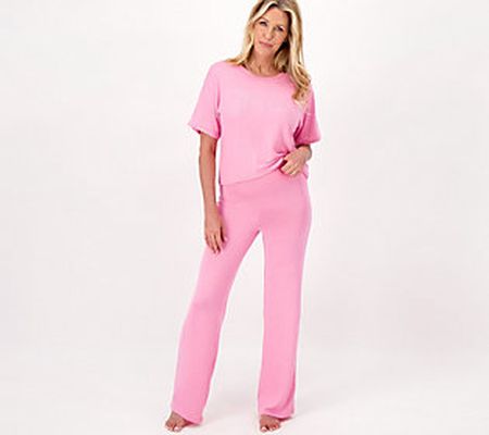 As Is Juicy Couture Brushed Hacci Tee and Flare Pant Set