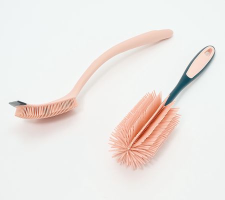 As Is Kochblume Set of 2 Silicone Cleaning Brushes