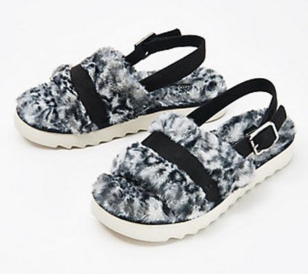 As Is Koolaburra by UGG Adjustable Slide Sandals-Fuzz'd