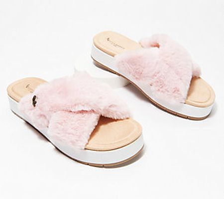 As Is Koolaburra by UGG Crossband Sandals -Roubie Fuzz