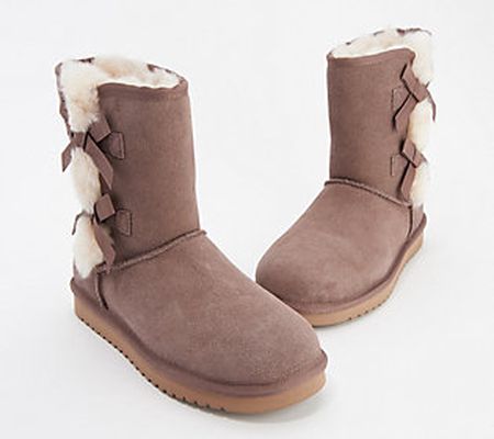 As Is Koolaburra by UGG Suede Bow Short Boots - Victoria