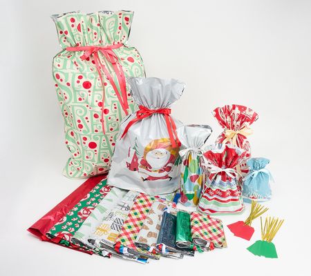 As Is Kringle Express 100-Piece Gift Bag and Tag Set