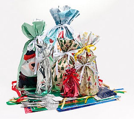 As Is Kringle Express 50-piece Gift Bag andTags Set