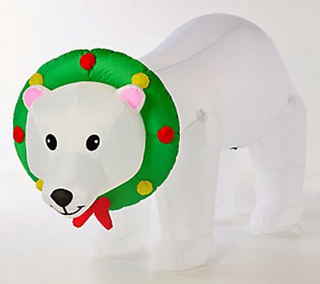 As Is Kringle Express 8' Head Turning Polar Bear Inflatable