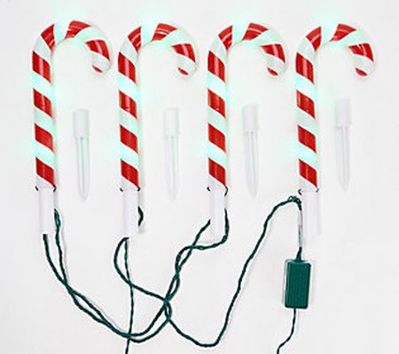 As Is Kringle Express S/4 Color Motion Candy Cane Pathway