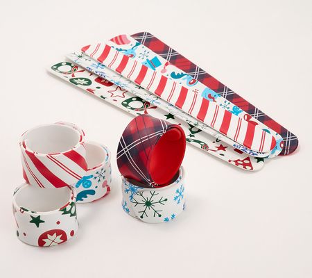 As Is Kringle Express Set of 10 Holiday Gift Wrap Straps