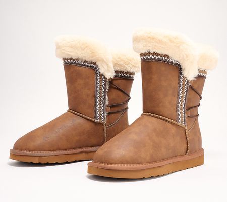 As Is Lamo Fur Lined Short Winter Boots- Alma