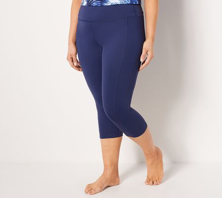 As Is Lands' End Petite High Waisted UPF 50Swim Leggings
