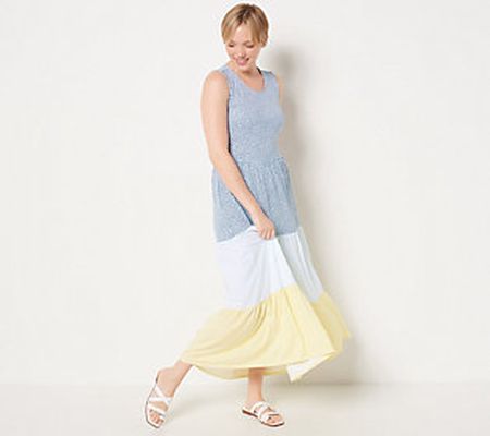 As Is Lands' End Petite Sleeveless Tiered Maxi Dress