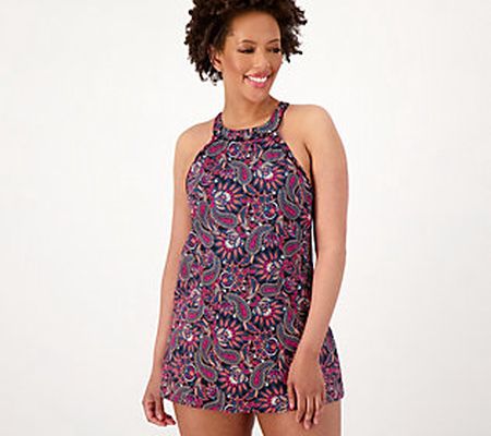As Is Lands' End Regular High Neck Swim Dress