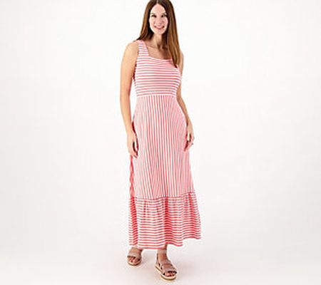 As Is Lands' End Regular Square Neck Tiered Maxi Dress