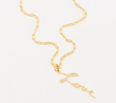 As Is Laurel & Bleau Handwritten Signature Necklace, Sterl