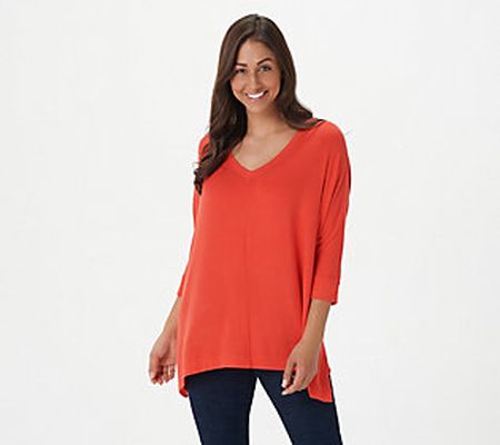 As Is Laurie Felt Fuse Modal Ribbed Knit Pull Over Top