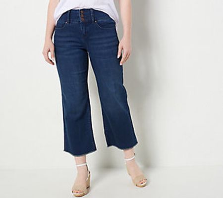 As Is Laurie Felt Petite BFF Denim Curve Wide Leg Crop Jeans