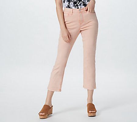 As Is Laurie Felt Petite Daisy Denim Straight Leg Crop Jeans