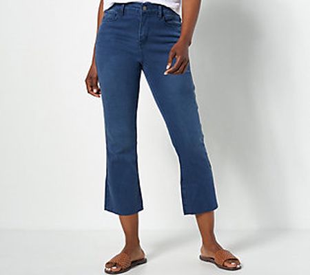 As Is Laurie Felt Petite Dyed Crop Flare Jean with Raw Hem