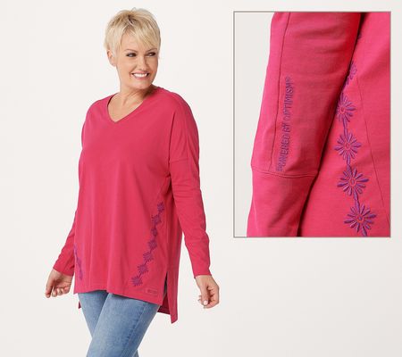 As Is Life is Good Embroidered Relaxed Crusher Tunic