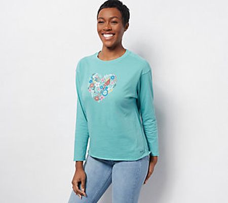 As Is Life is Good Relaxed Long SleeveCrusher Tee