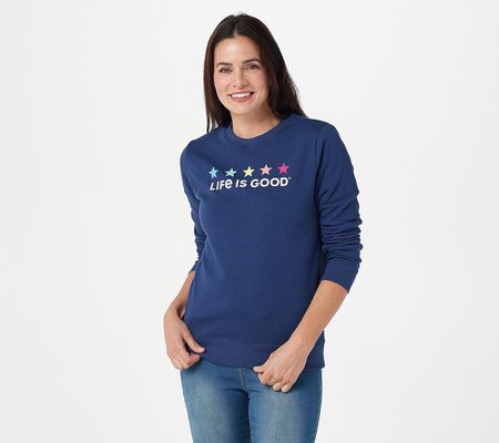 As Is Life is Good Women's Logo French Terry Crew Sweatshirt