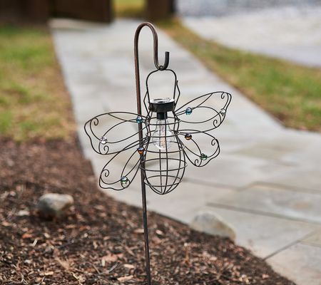 As Is Lightscapes Jeweled Critter Solar Light with Hook