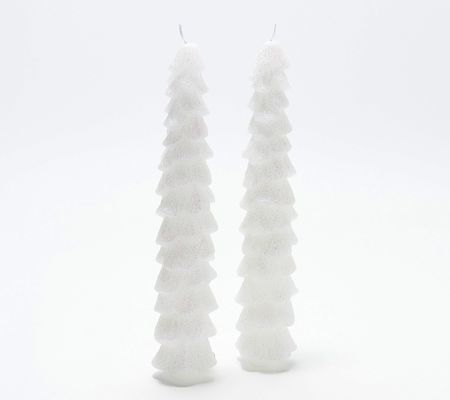 As Is Lightscapes S/2 10" Unscented Tree Taper Candles
