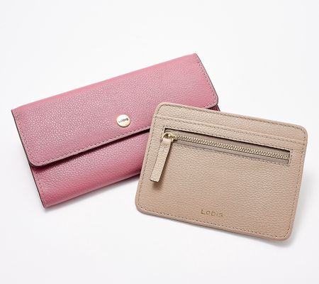 As Is LODIS Texas Leather 2-Piece Wallet Set