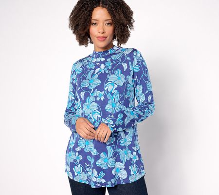 As Is LOGO Layers by Lori Goldstein Floral Mock Neck Top