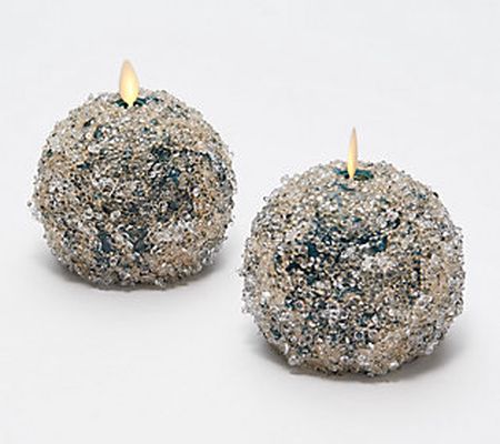As Is Luminara Set-2 Flameless CrystalBead Spheres