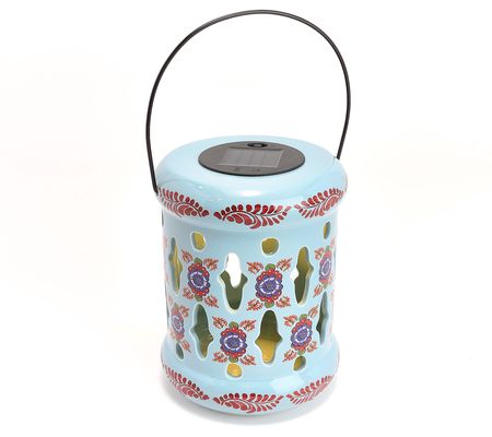 As Is Marigold Ceramic Solar Lantern