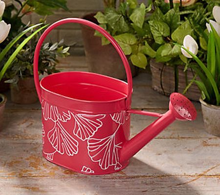 As Is Marigold Gingko Leaf Embossed MetalWatering Can