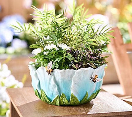 As Is Marigold Indoor/Outdoor Blooming FlowerShaped Planter